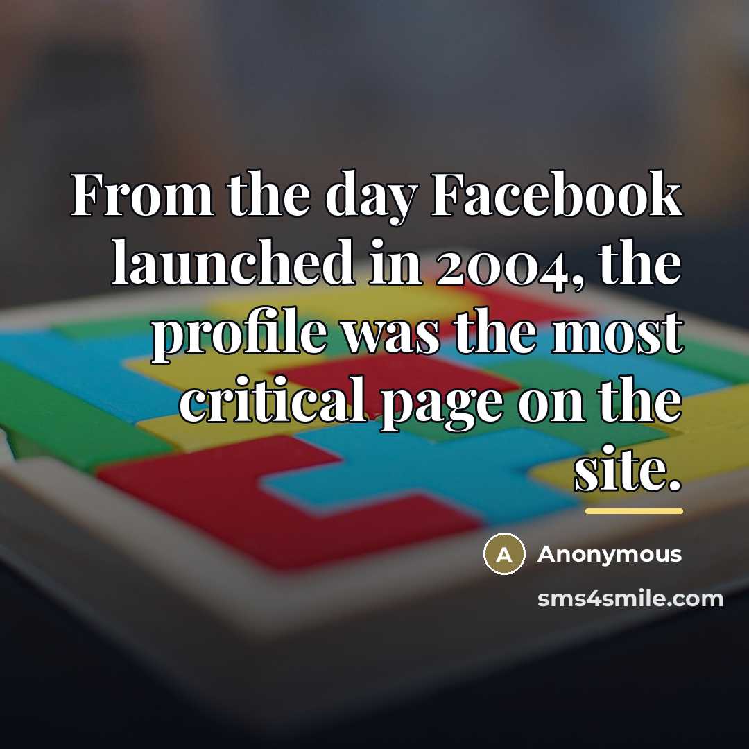 “From the day Facebook launched in 2004, the profile was…” quote by Anonymous