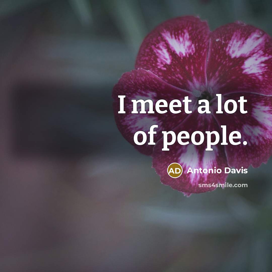“I meet a lot of people.…” quote by Antonio Davis