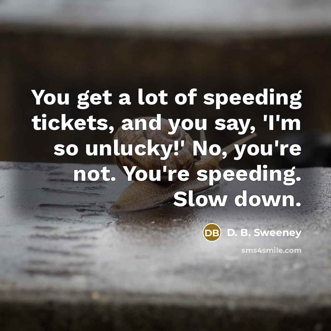 “You get a lot of speeding tickets, and you say,…” quote by D. B. Sweeney