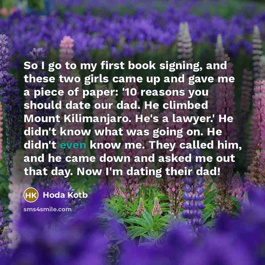 “So I go to my first book signing, and these…” quote by Hoda Kotb