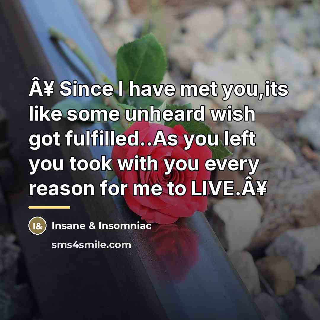 “Â¥ Since I have met you,its like some unheard wish…” quote by Insane & Insomniac