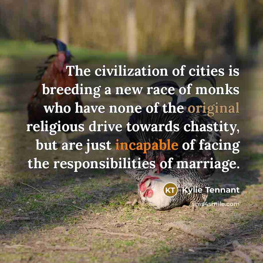 “The civilization of cities is breeding a new race of…” quote by Kylie Tennant