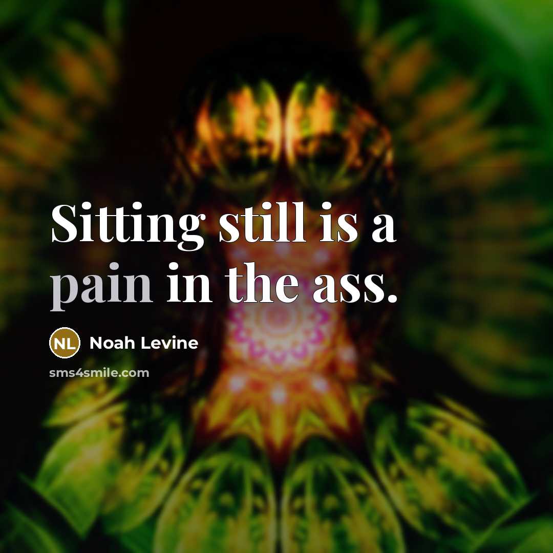 “Sitting still is a pain in the ass.…” quote by Noah Levine