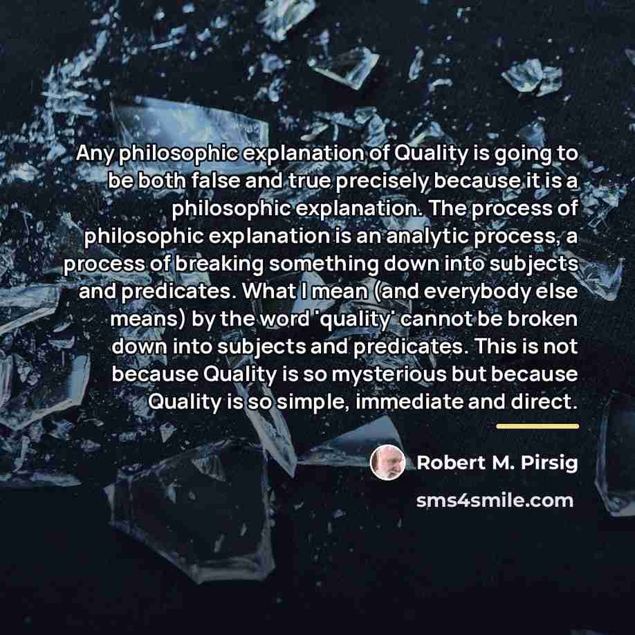 “Any philosophic explanation of Quality is going to be both…” quote by Robert M. Pirsig