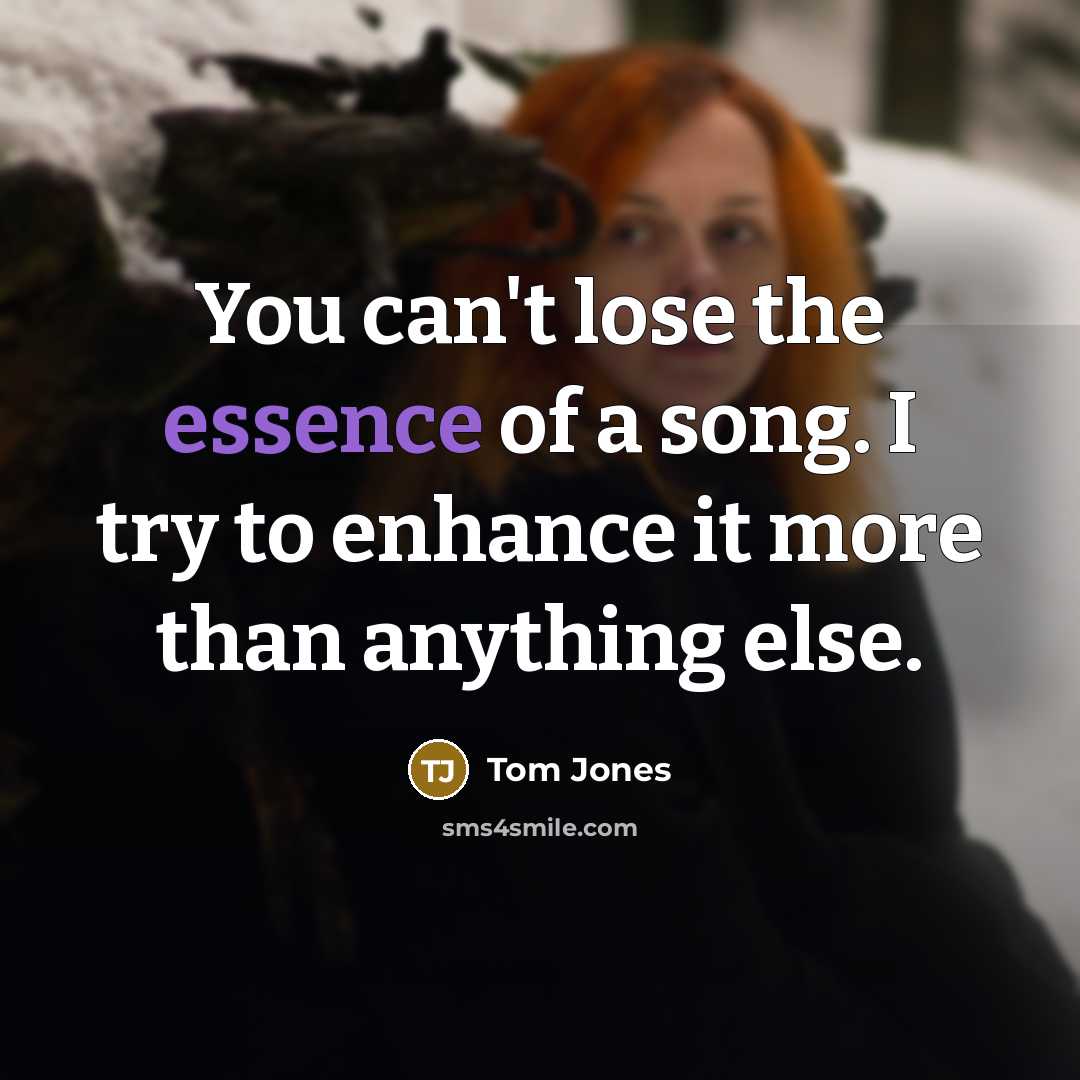 “You can't lose the essence of a song. I try…” quote by Tom Jones