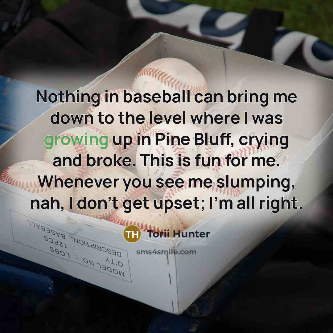 “Nothing in baseball can bring me down to the level…” quote by Torii Hunter