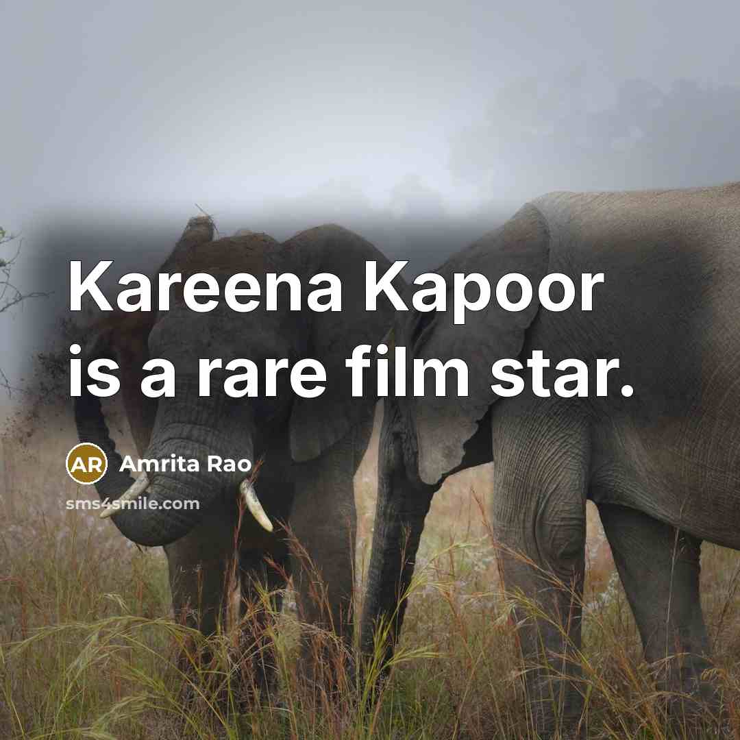 “Kareena Kapoor is a rare film star.…” quote by Amrita Rao