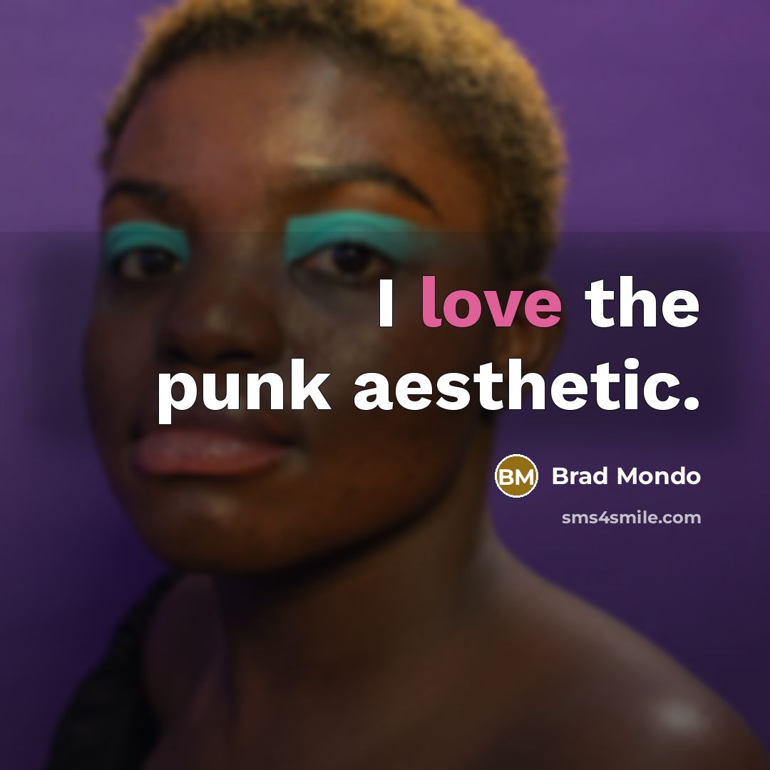 “I love the punk aesthetic.…” quote by Brad Mondo