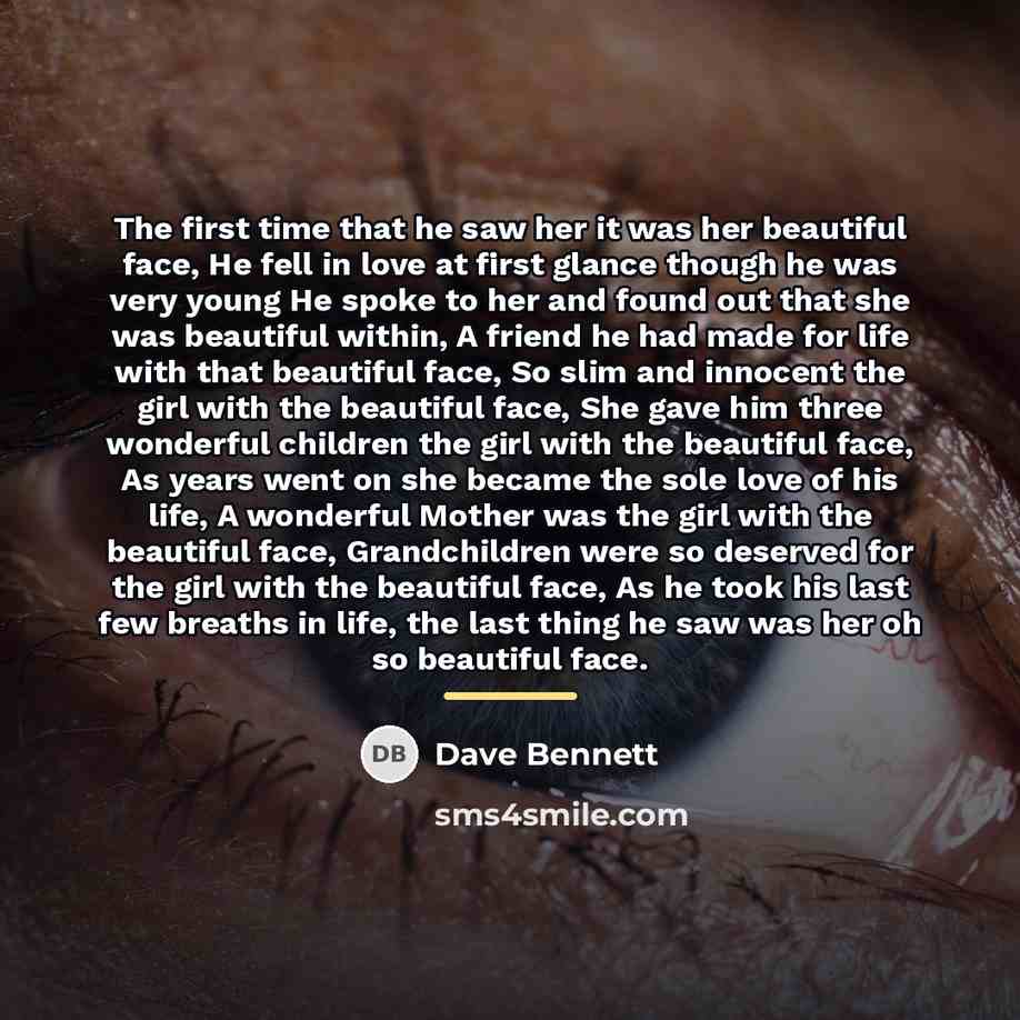 “The first time that he saw her it was her…” quote by Dave Bennett