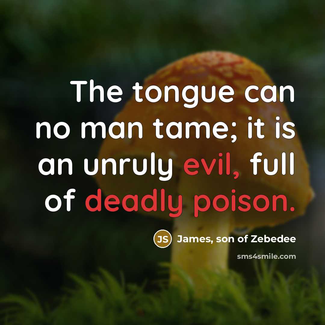 “The tongue can no man tame; it is an unruly…” quote by James, son of Zebedee