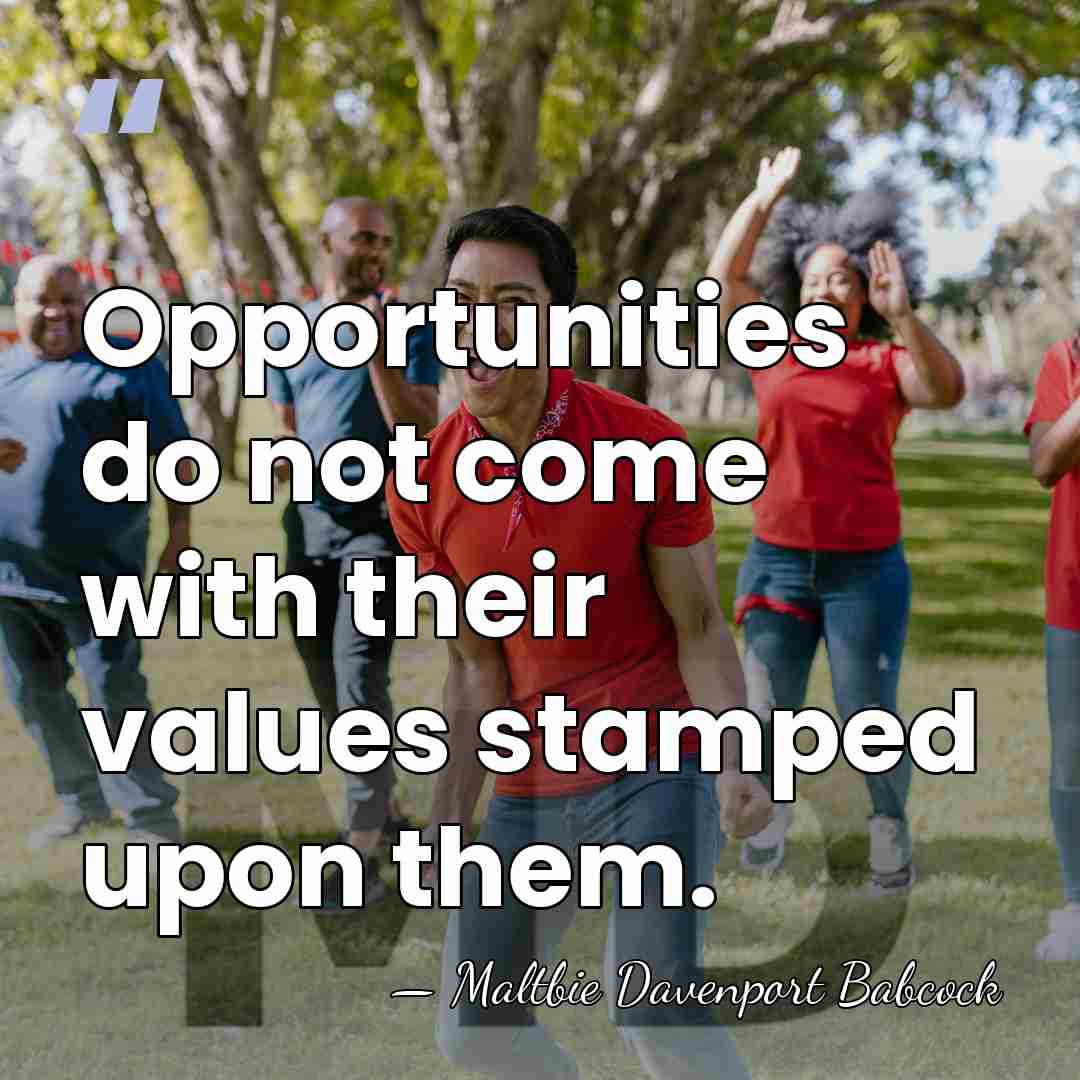 Opportunities do not come with their values stamped upon them. - Maltbie Davenport Babcock