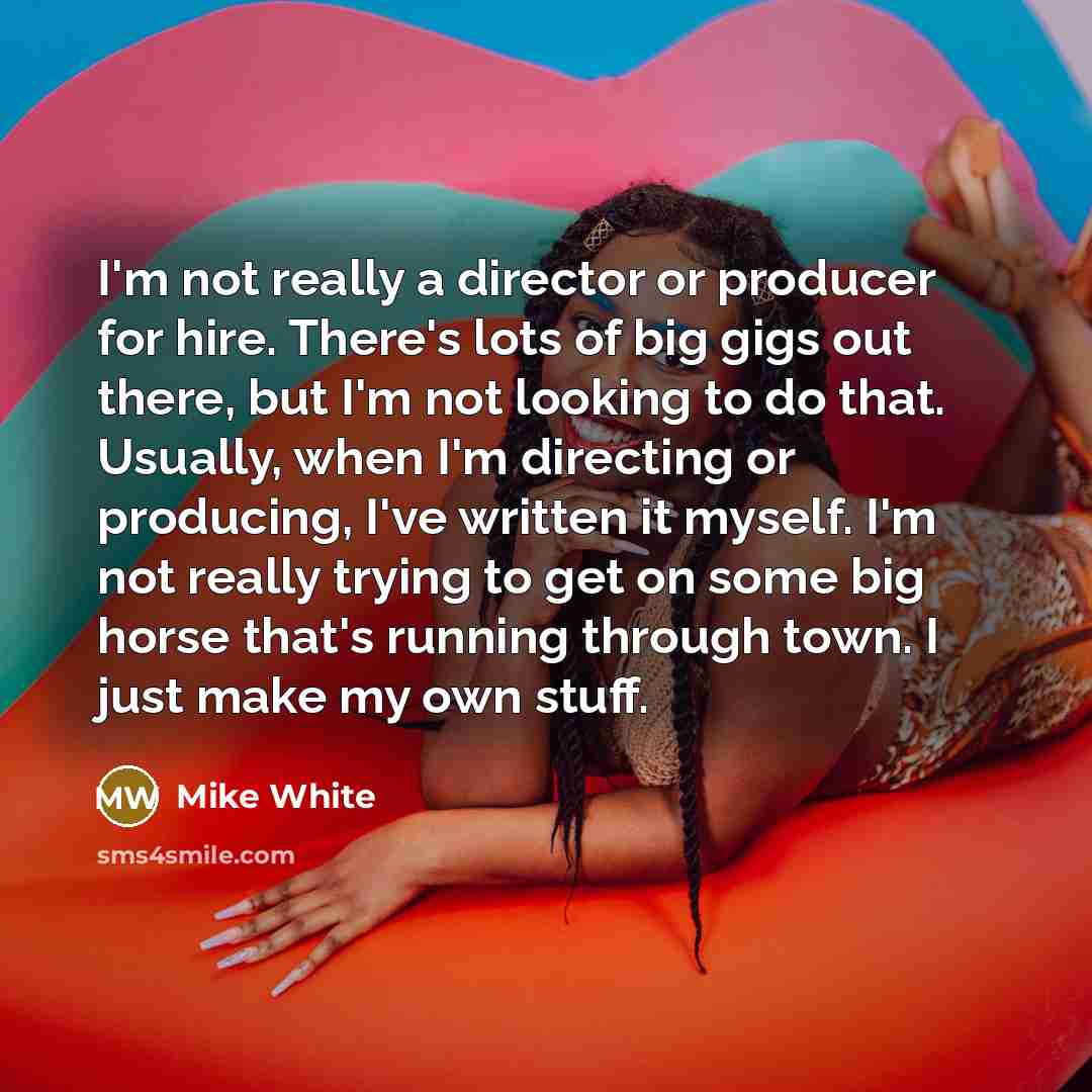 “I'm not really a director or producer for hire. There's…” quote by Mike White