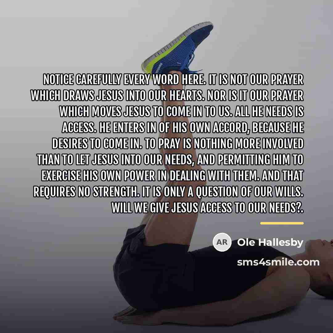 “Notice carefully every word here. It is not our prayer…” quote by Ole Hallesby