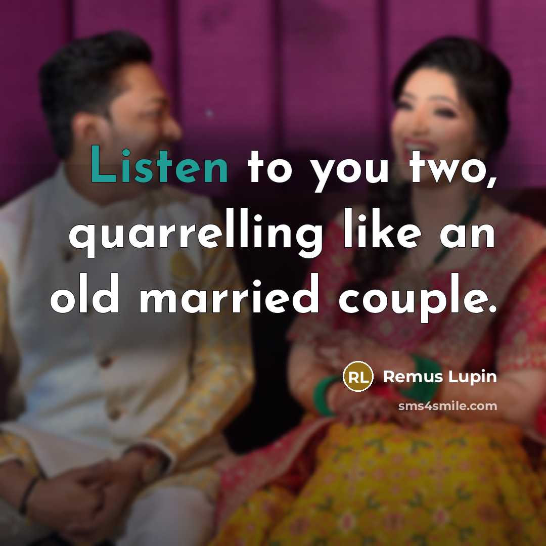 “Listen to you two, quarrelling like an old married couple.…” quote by Remus Lupin