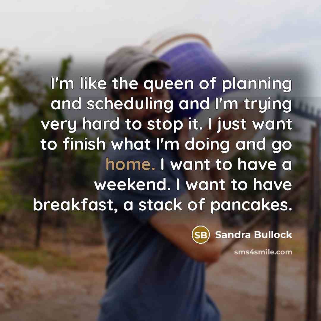 “I'm like the queen of planning and scheduling and I'm…” quote by Sandra Bullock