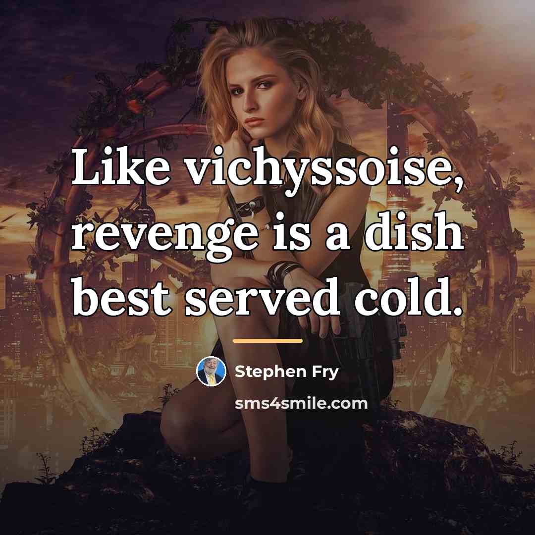 “Like vichyssoise, revenge is a dish best served cold.…” quote by Stephen Fry
