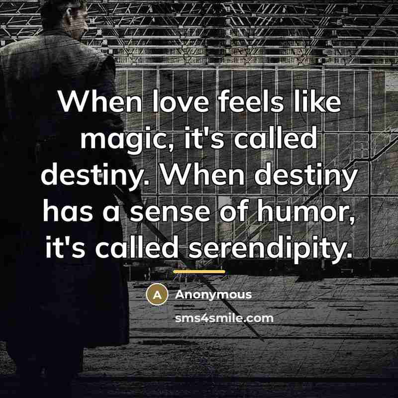 “When love feels like magic, it's called destiny. When destiny…” quote by Anonymous