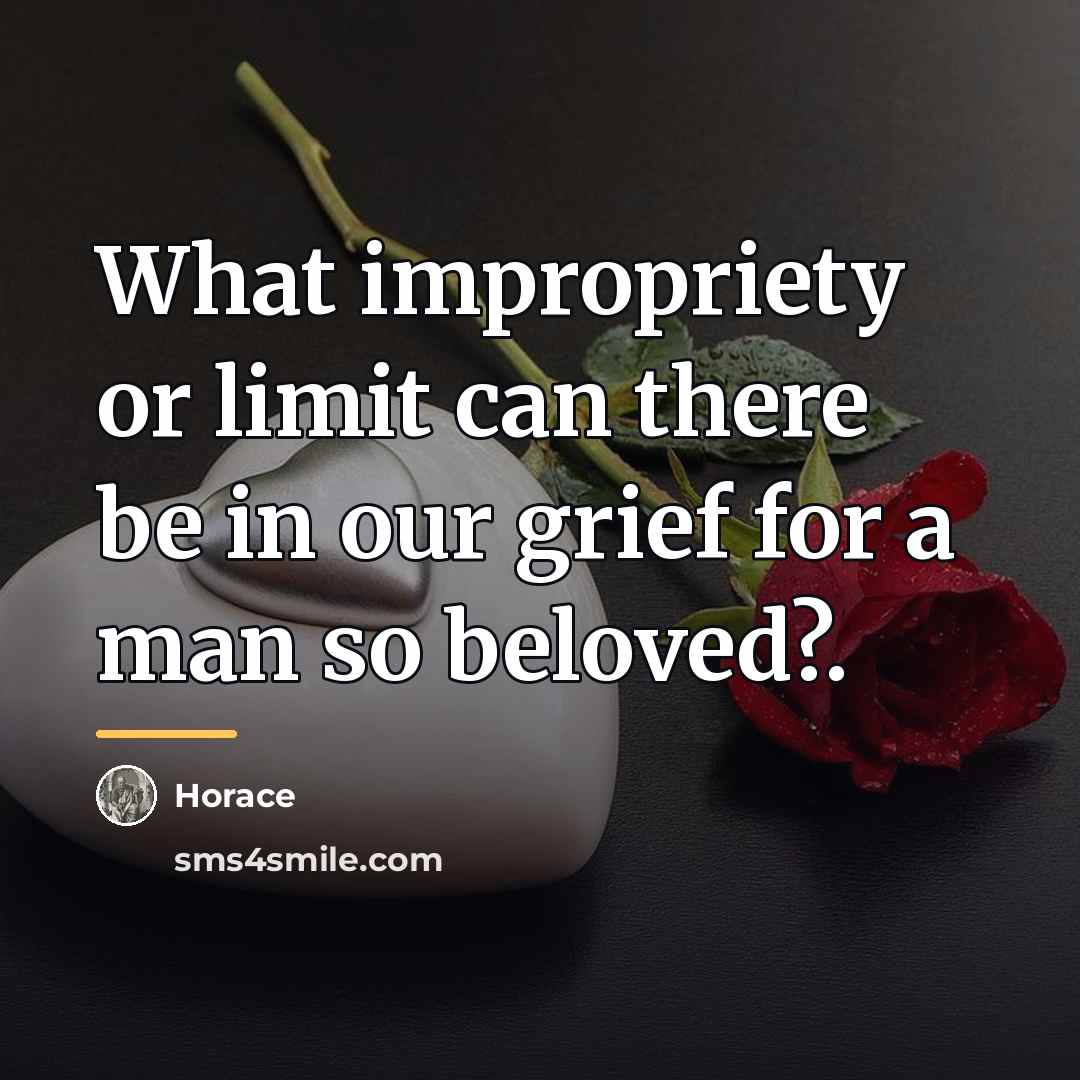 “What impropriety or limit can there be in our grief…” quote by Horace