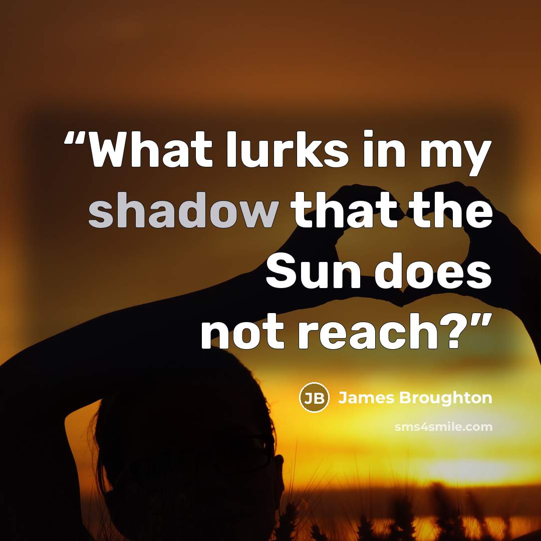 “What lurks in my shadow that the Sun does not reach?” quote by James Broughton