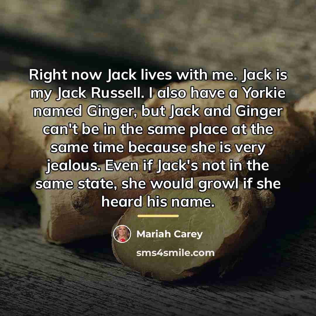 “Right now Jack lives with me. Jack is my Jack…” quote by Mariah Carey