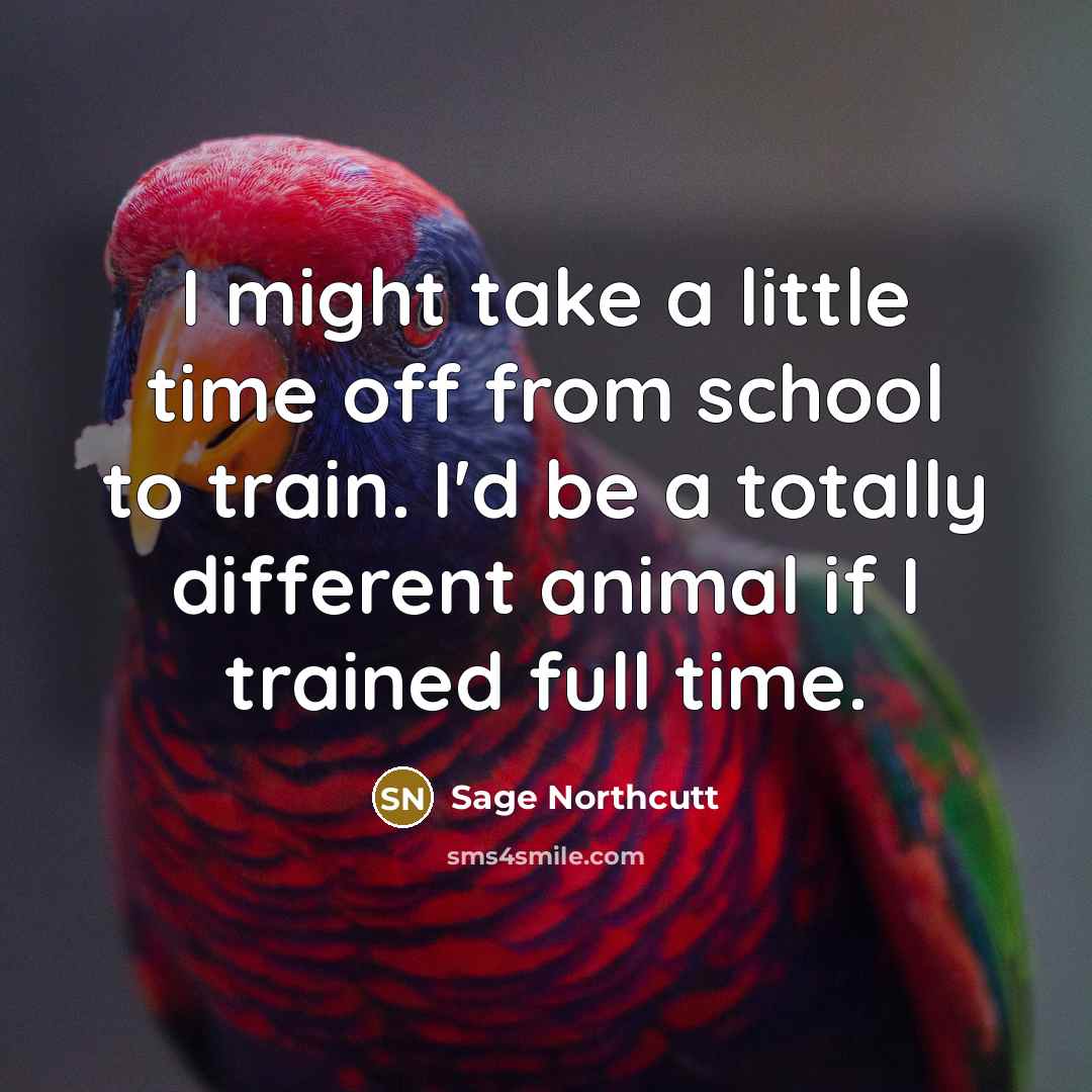 “I might take a little time off from school to…” quote by Sage Northcutt