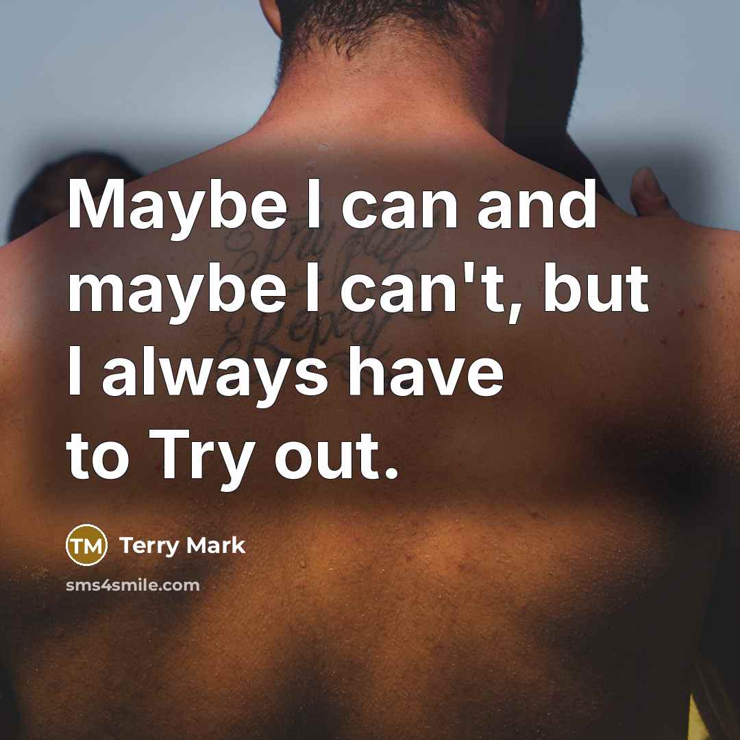“Maybe I can and maybe I can't, but I always…” quote by Terry Mark
