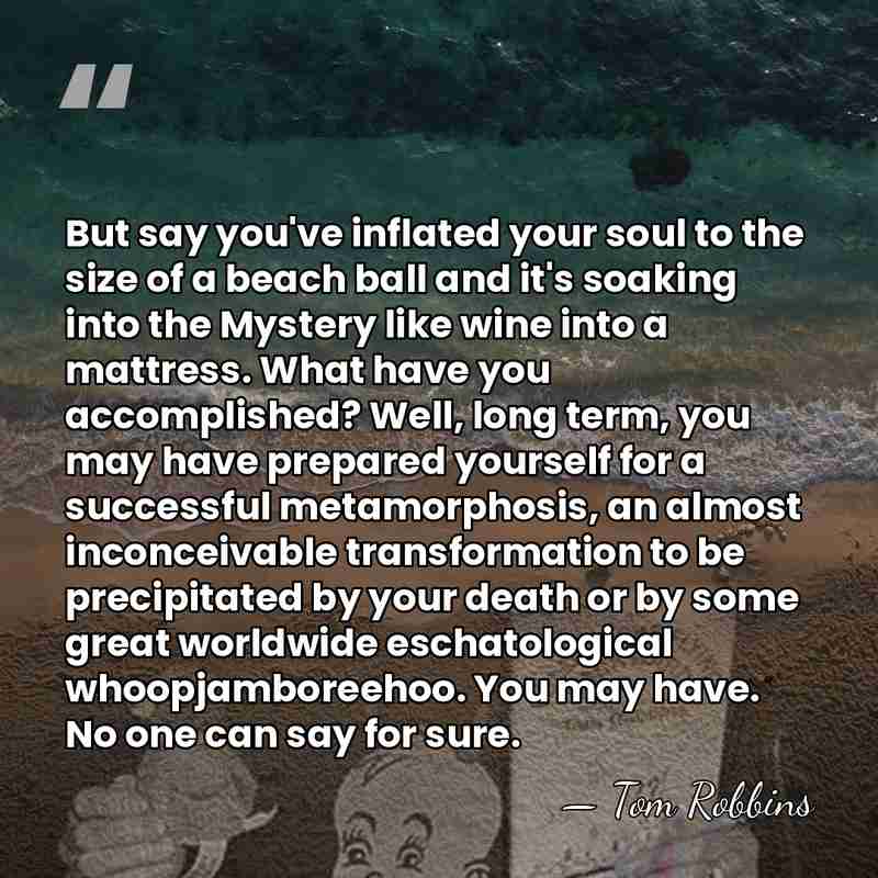 But say you've inflated your soul to the size of a beach&hellip; - Tom Robbins