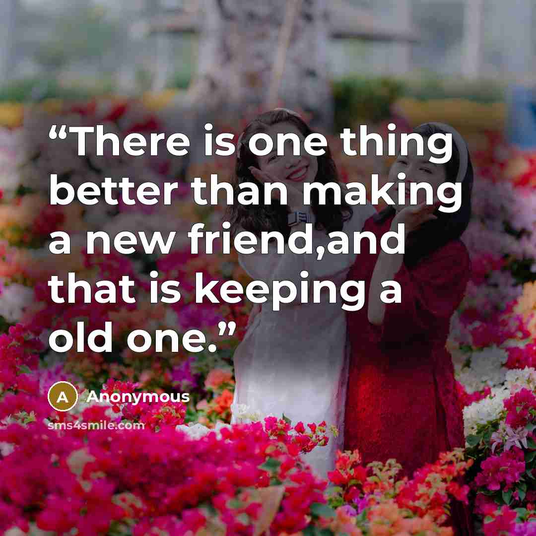 “There is one thing better than making a new friend,and that is keeping a old one.” quote by Anonymous