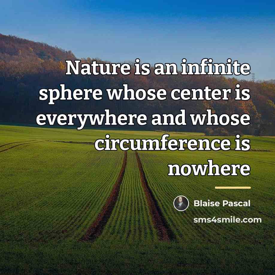 “Nature is an infinite sphere whose center is everywhere and…” quote by Blaise Pascal