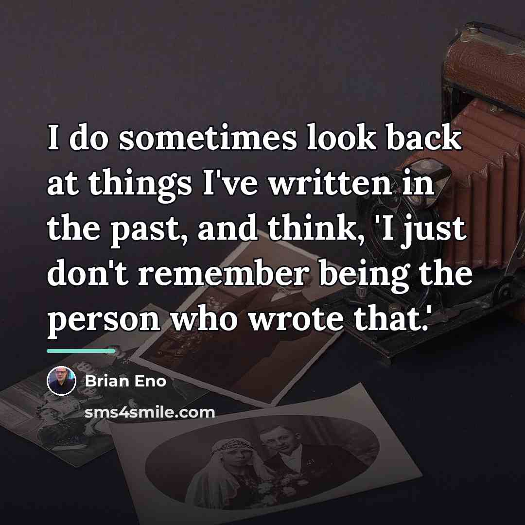 “I do sometimes look back at things I've written in…” quote by Brian Eno