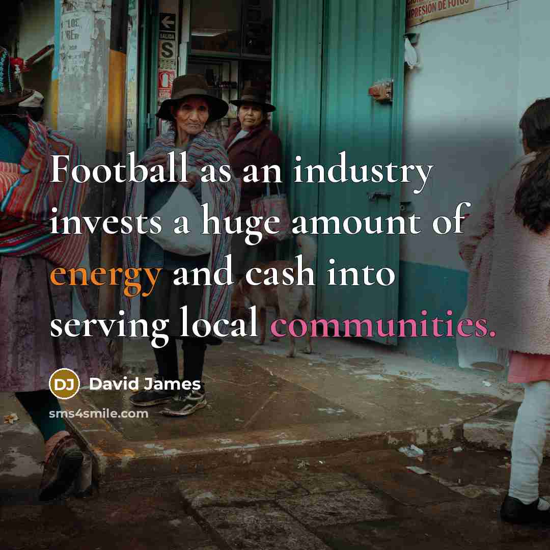 “Football as an industry invests a huge amount of energy…” quote by David James