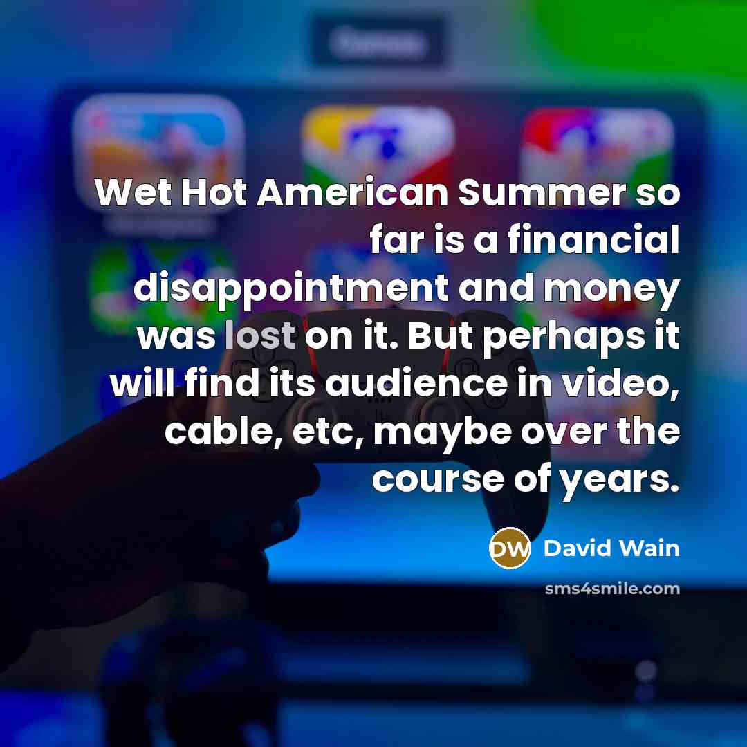 “Wet Hot American Summer so far is a financial disappointment…” quote by David Wain