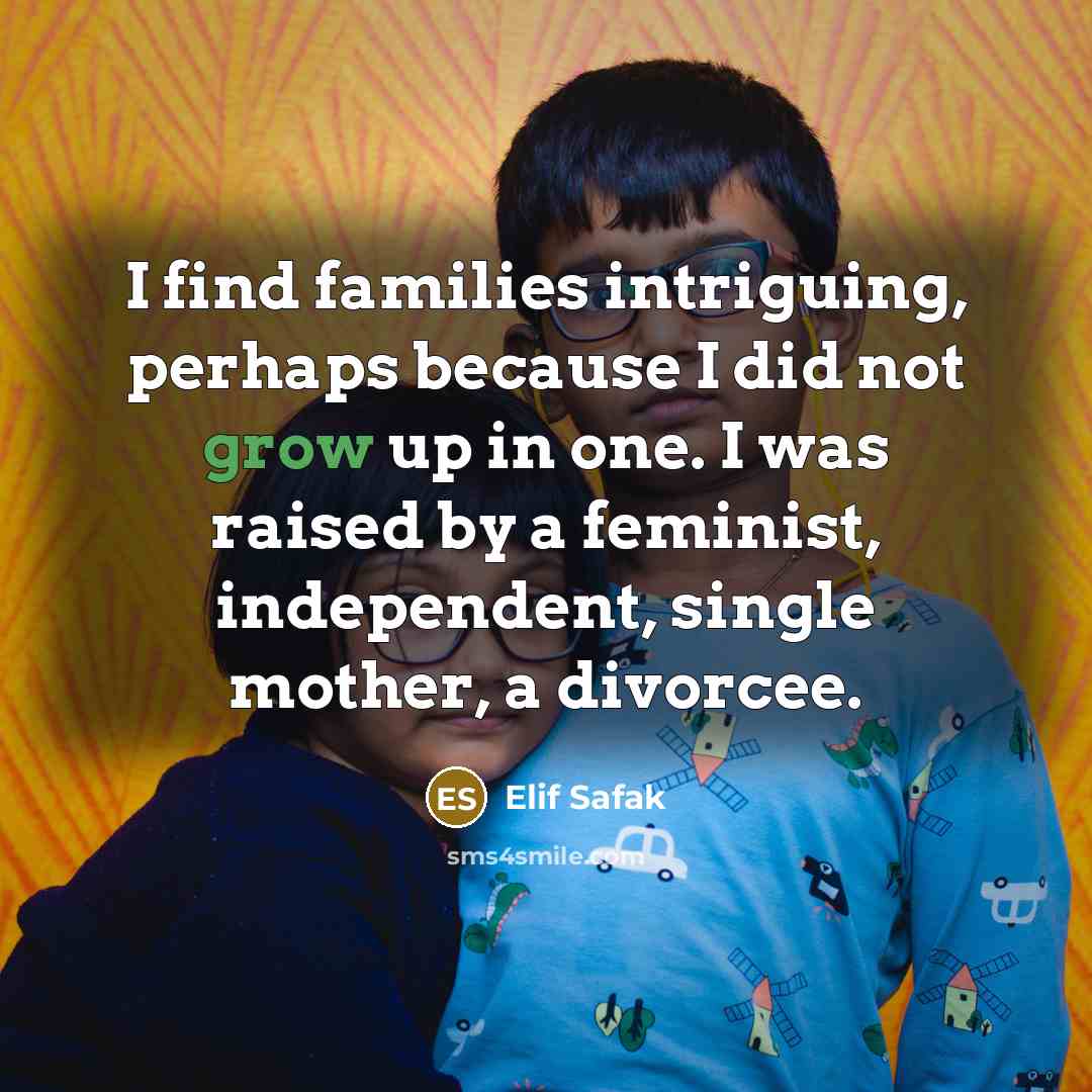 “I find families intriguing, perhaps because I did not grow…” quote by Elif Safak