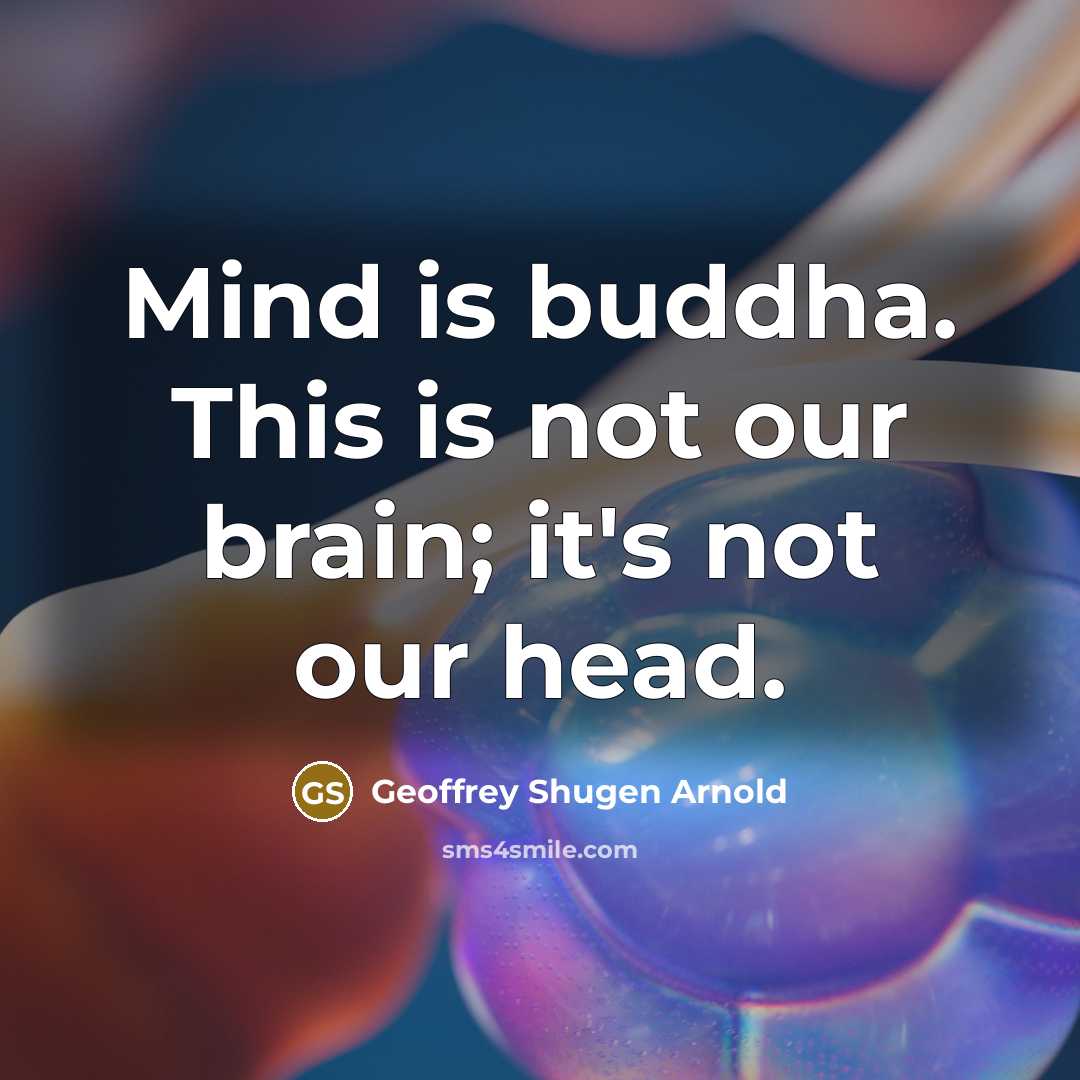 “Mind is buddha. This is not our brain; it's not…” quote by Geoffrey Shugen Arnold