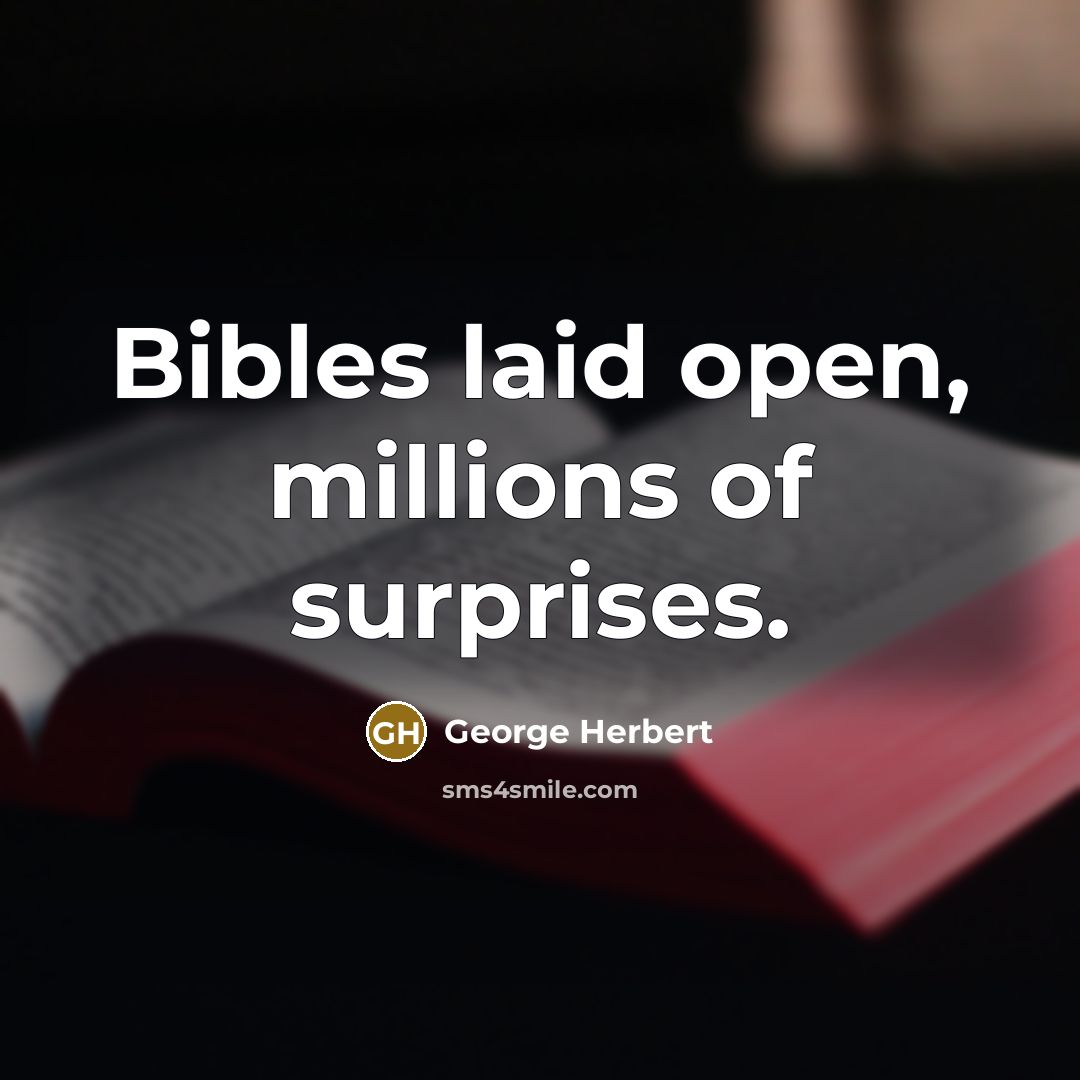 “Bibles laid open, millions of surprises.…” quote by George Herbert