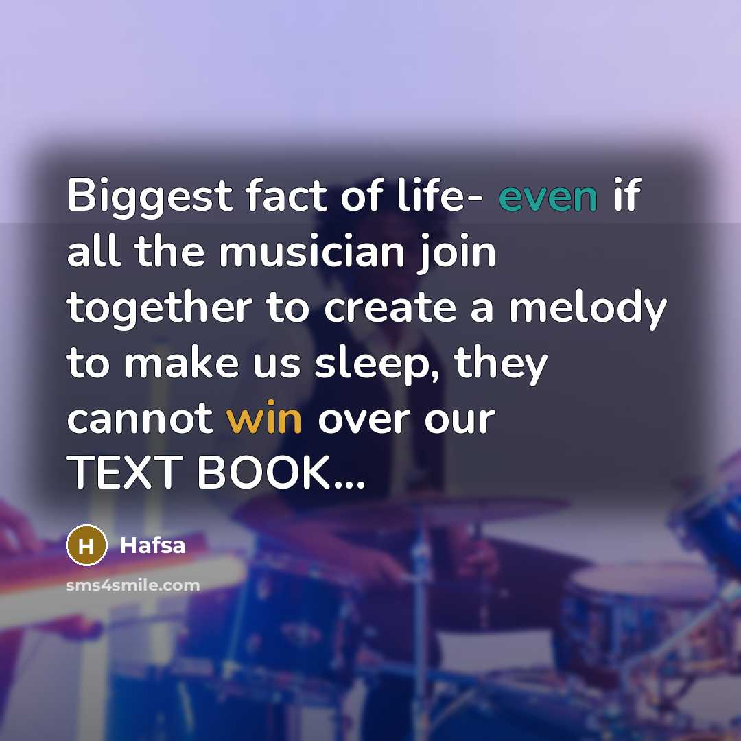 “Biggest fact of life- even if all the musician join…” quote by Hafsa
