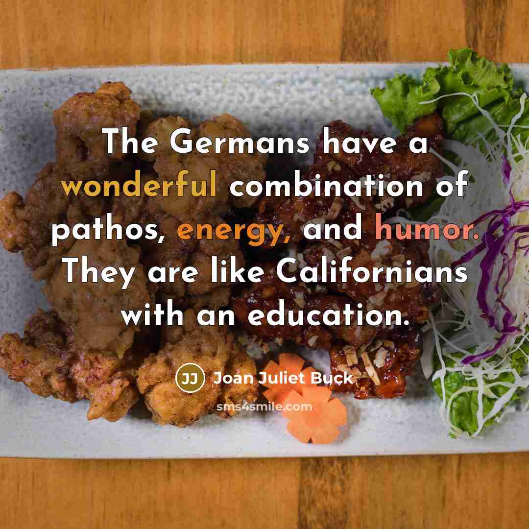 “The Germans have a wonderful combination of pathos, energy, and…” quote by Joan Juliet Buck