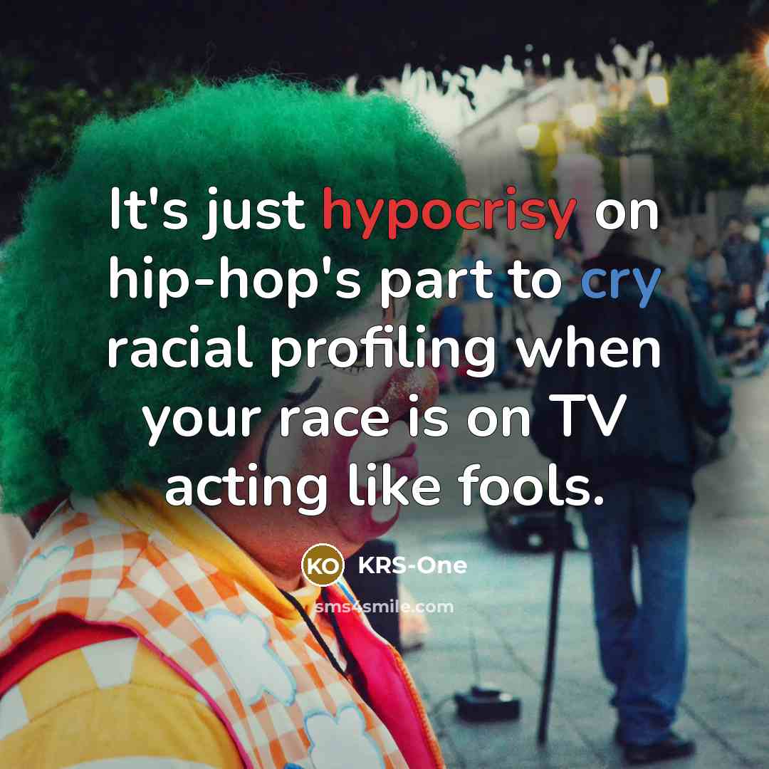 “It's just hypocrisy on hip-hop's part to cry racial profiling…” quote by KRS-One