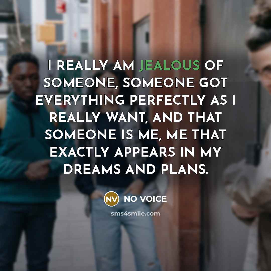 “I REALLY AM JEALOUS OF SOMEONE, SOMEONE GOT EVERYTHING PERFECTLY…” quote by NO VOICE