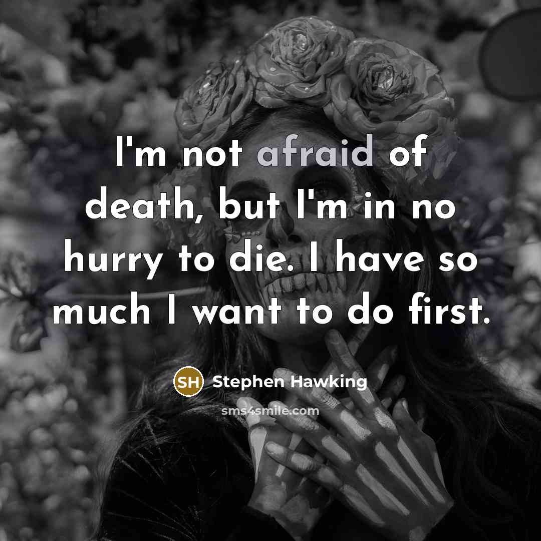 “I'm not afraid of death, but I'm in no hurry…” quote by Stephen Hawking