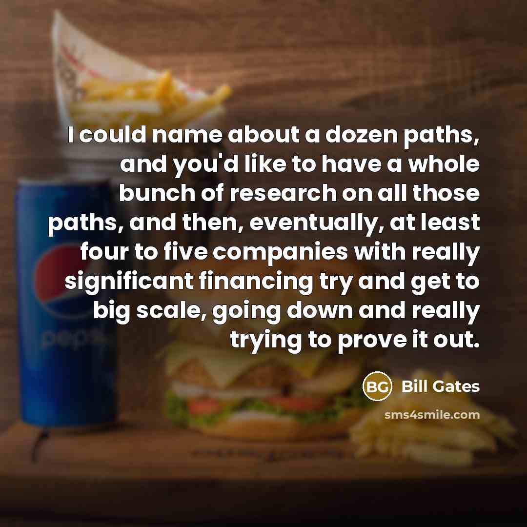 “I could name about a dozen paths, and you'd like…” quote by Bill Gates