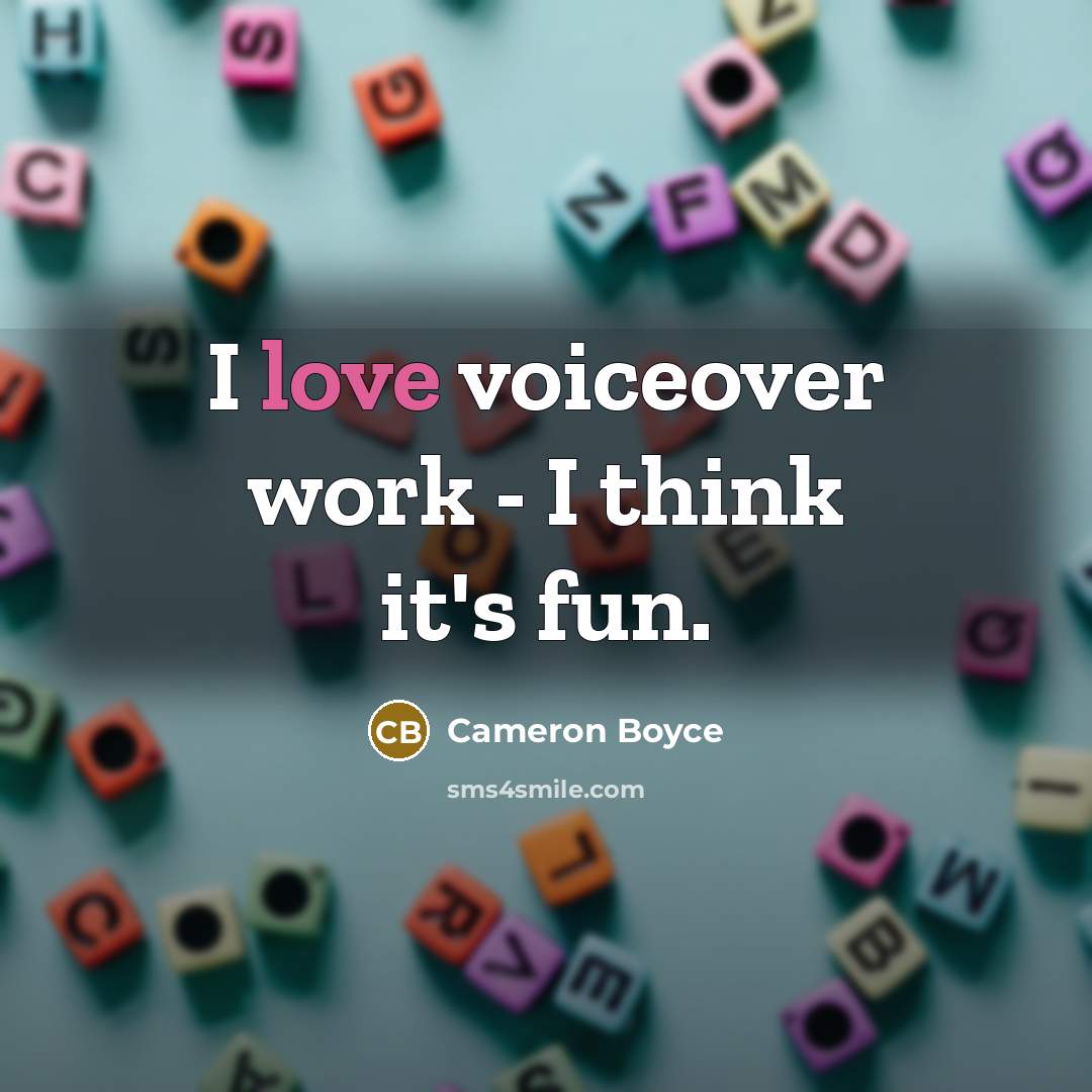 “I love voiceover work - I think it's fun.…” quote by Cameron Boyce