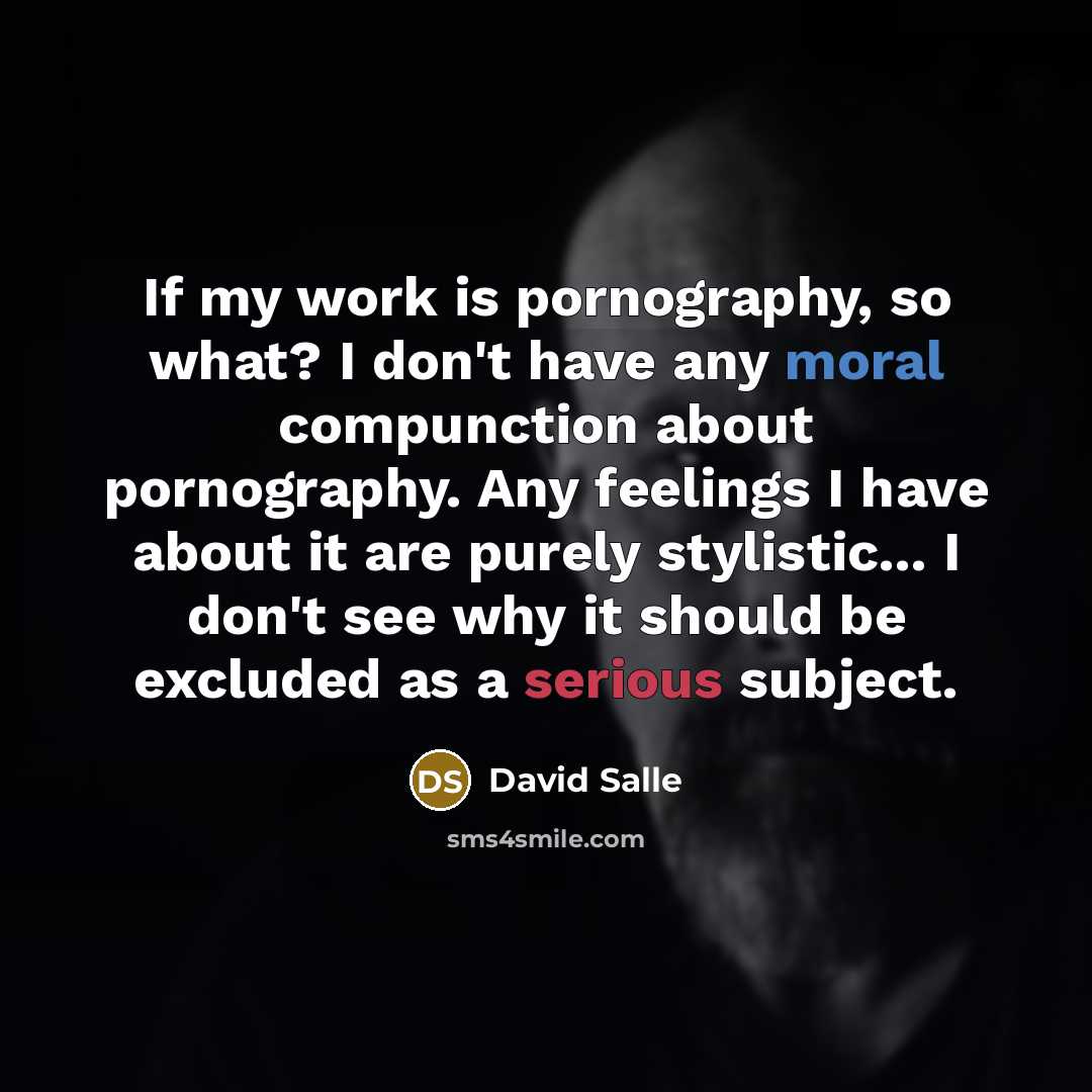 “If my work is pornography, so what? I don't have…” quote by David Salle