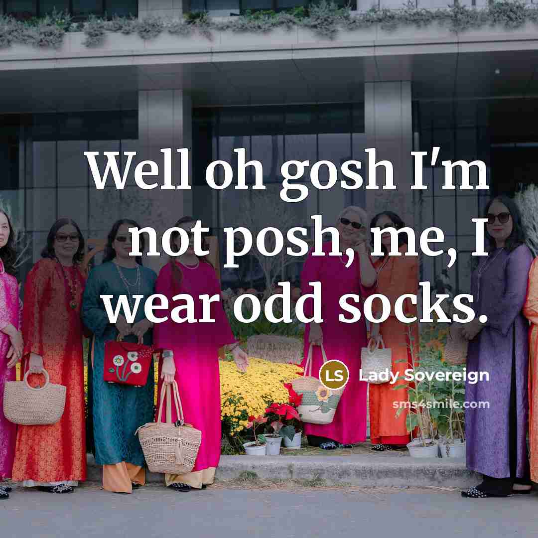 “Well oh gosh I'm not posh, me, I wear odd…” quote by Lady Sovereign