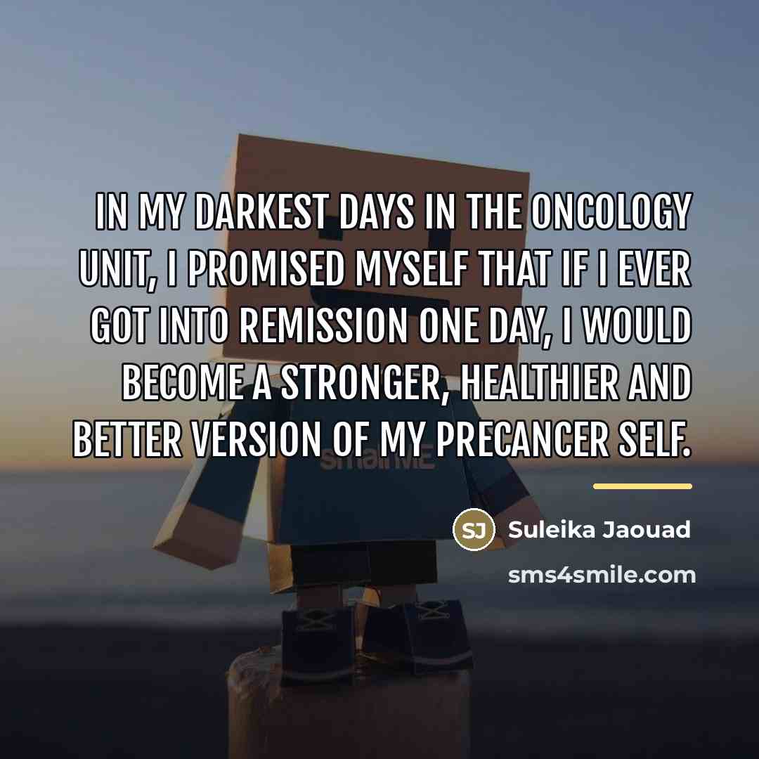 “In my darkest days in the oncology unit, I promised…” quote by Suleika Jaouad