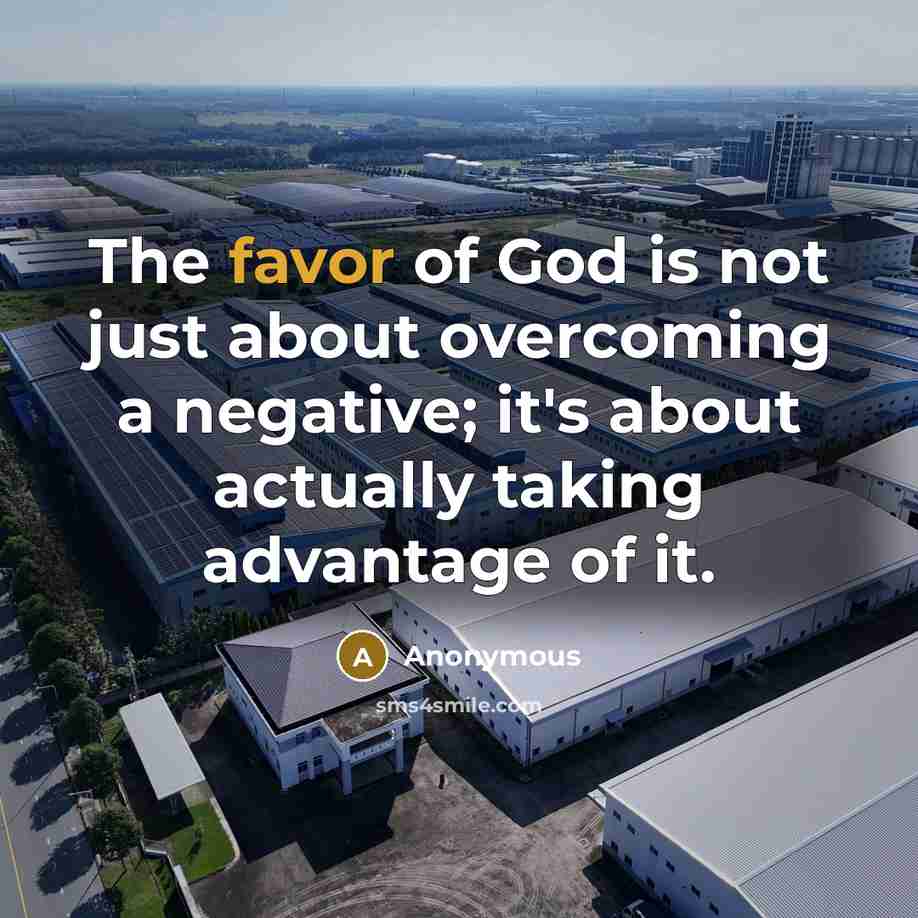 “The favor of God is not just about overcoming a…” quote by Anonymous