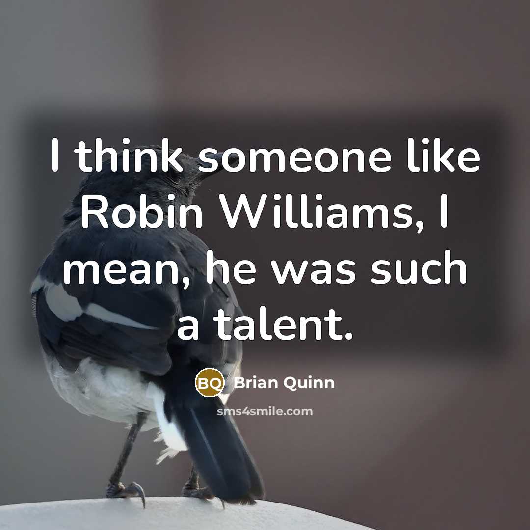 “I think someone like Robin Williams, I mean, he was…” quote by Brian Quinn