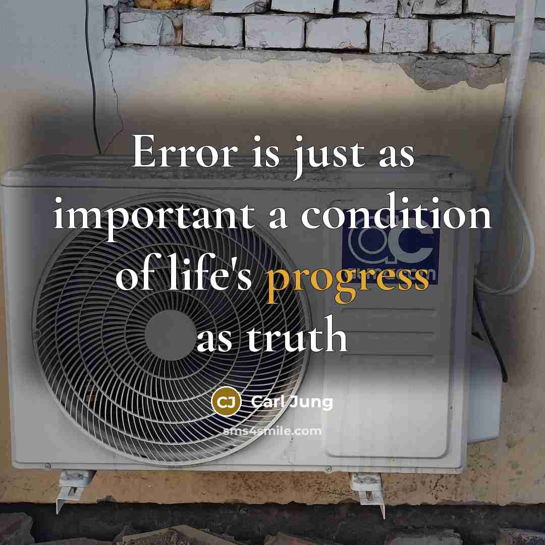 “Error is just as important a condition of life's progress…” quote by Carl Jung