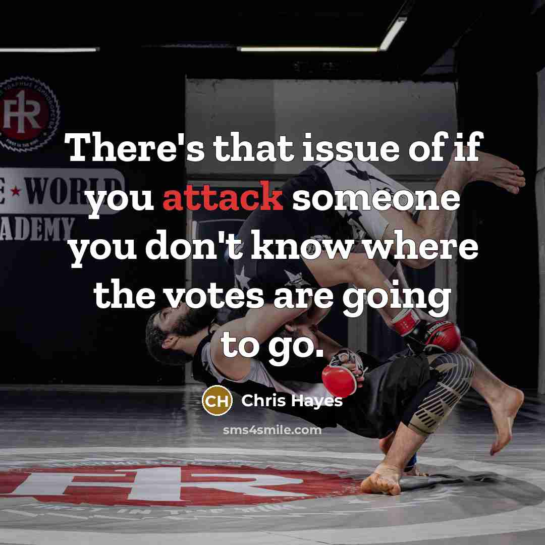 “There`s that issue of if you attack someone you don`t…” quote by Chris Hayes