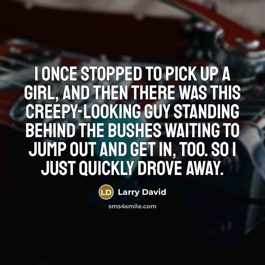 “I once stopped to pick up a girl, and then…” quote by Larry David